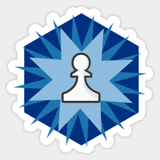 Chess Pawn (Blue burst) Sticker